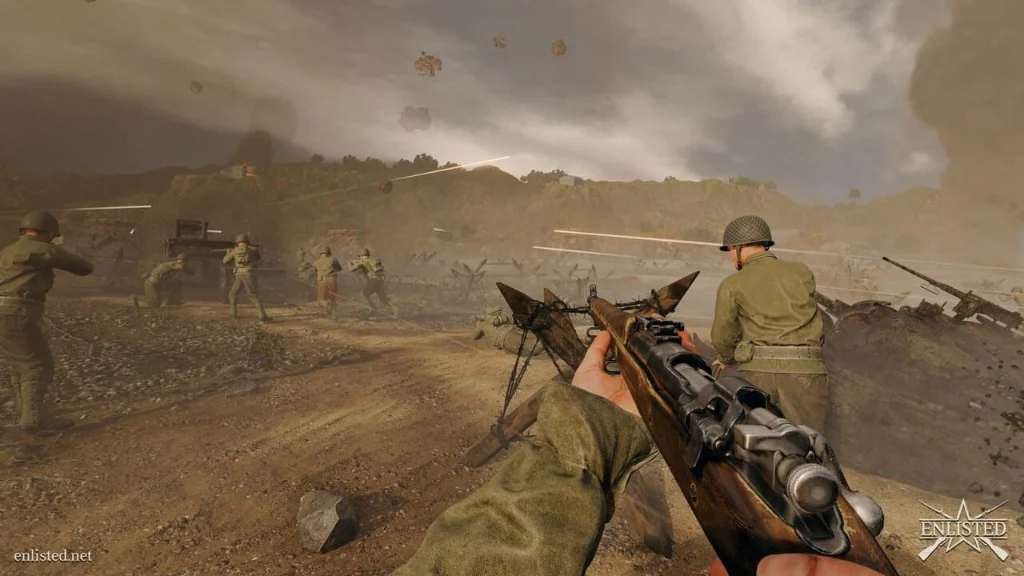 Enlisted no recoil aim assist from first-person rifle view